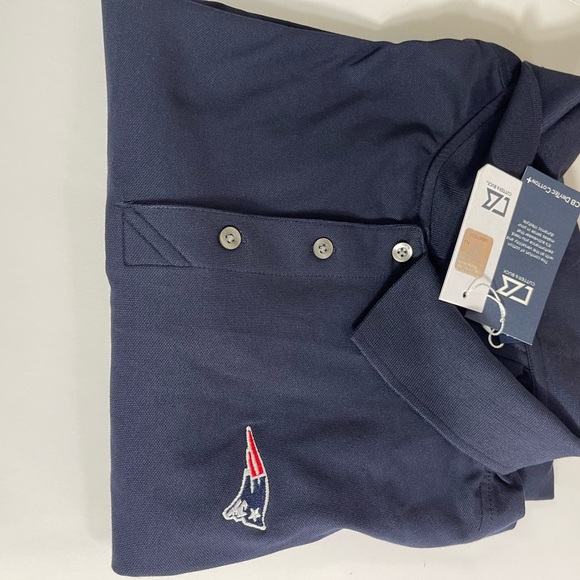 New England Patriots Cutter & Buck Big & Tall Long Sleeve Polo Navy New - Picture 3 of 9